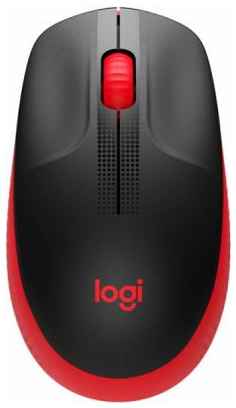 Мышь беспроводная Logitech M190 чёрный красный USB + радиоканал 910-005908 2034124236