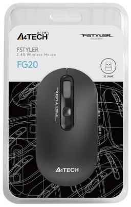 Мышь беспроводная A4TECH Fstyler FG20 серый USB + радиоканал 2034124256