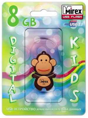 Флеш накопитель 8GB Mirex Monkey, USB 2.0, Коричневый 2034126711