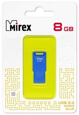 Флеш накопитель 8GB Mirex Mario, USB 2.0, Голубой 2034126716