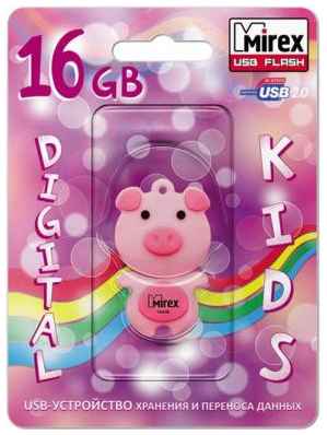 Флеш накопитель 16GB Mirex Pig, USB 2.0, Розовый 2034126760