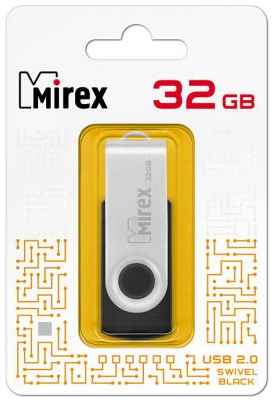 Флеш накопитель 32GB Mirex Swivel, USB 2.0, Черный 2034126772