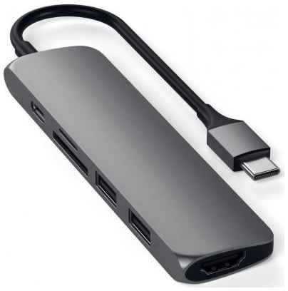 Адаптер USB Type-C Satechi ST-UCSMA3M 2 х USB 3.0 1 Ethernet USB Type-C microSD серый