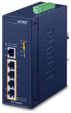 PLANET IP30 5-Port Gigabit Switch with 4-Port 802.3AT POE+ (-40 to 75 C)