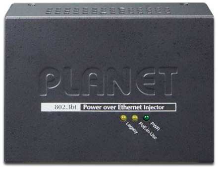 Planet Single-Port 10/100/1000Mbps 802.3bt Ultra PoE Injector (60 Watts, Legacy mode support, PoE Usage LED) -w/external power adapter 2034130225