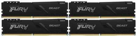 Оперативная память для компьютера 32Gb (4x8Gb) PC4-25600 3200MHz DDR4 DIMM CL16 Kingston Fury Beast KF432C16BBK4/32 2034132360