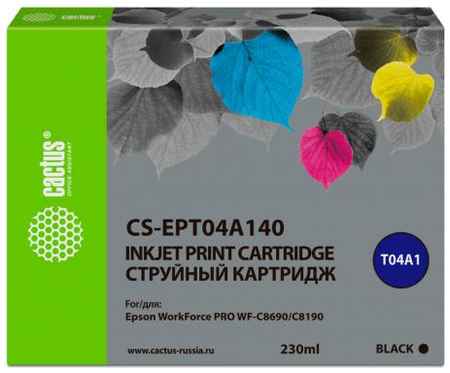 Картридж струйный Cactus CS-EPT04A140 черный (230мл) для Epson WorkForce Pro WF-C8190, WF-C8690 2034133653