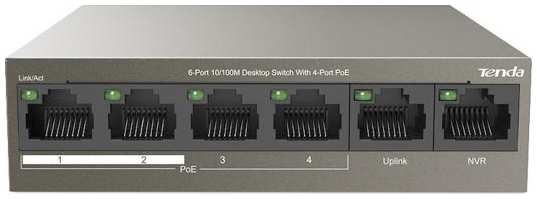 Коммутатор 6PORT 100M 4POE TEF1106P-4-63W TENDA 2034133673