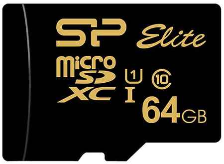 Флеш карта microSD 64GB Silicon Power Elite Gold microSDXC Class 10 UHS-I U1 85Mb/s (SD адаптер) 2034134286