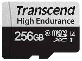 Карта памяти microSDXC Transcend 350V (высокой надёжности), 256 Гб, UHS-I Class 10 U1, с адаптером 2034134883
