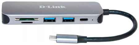 Концентратор USB Type-C D-Link DUB-2325/A1A 2 х USB 3.0 USB Type-C microSD SD серый 2034136309