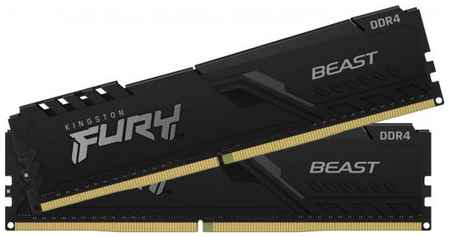 Оперативная память для компьютера 64Gb (2x32Gb) PC4-25600 3200MHz DDR4 DIMM CL16 Kingston FURY Beast Black (KF432C16BBK2/64) 2034136350