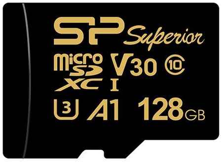Флеш карта microSD 128GB Silicon Power Superior Golden A1 microSDXC Class 10 UHS-I U3 A1 100/80 Mb/s (SD адаптер)