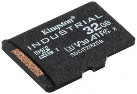 Промышленная карта памяти microSDHC Kingston, 32 Гб Class 10 UHS-I U3 V30 A1 TLC в режиме pSLC, темп. режим от -40? до +85?, с адаптером 2034153556