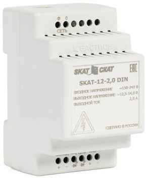 Бастион SKAT-12-2.0 DIN power supply 12V 2.3A external battery 1х7-17Ah charge current 2.0 – Iload