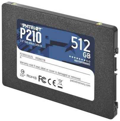 Твердотельный накопитель SSD 2.5 512 Gb Patriot P210 Read 520Mb/s Write 430Mb/s 3D NAND TLC (P210S512G25) 2034165005