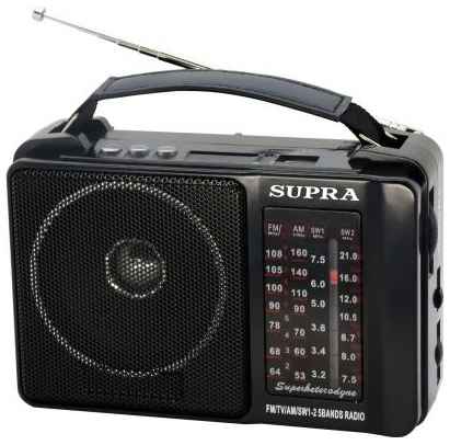 Радиоприемник портативный Supra ST-18U черный USB SD 2034165931