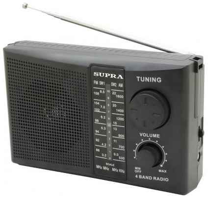 Радиоприемник портативный Supra ST-10 черный 2034165936