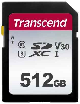 Карта памяти microSDXC Transcend 300S, 512 Гб, UHS-I Class U3 V30 A1, с адаптером 2034171055