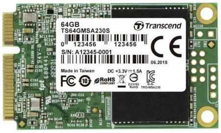 Твердотельный накопитель SSD mSATA 64 Gb Transcend MSA230S Read 390Mb/s Write 200Mb/s 3D NAND TLC (TS64GMSA230S) 2034171933