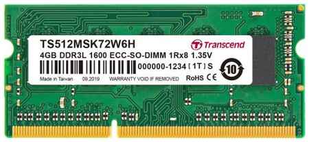 Оперативная память для ноутбука 4Gb (1x4Gb) PC-12800 1600MHz DDR3L SO-DIMM ECC CL11 Transcend TS512MSK72W6H 2034171965
