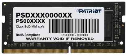 Оперативная память для ноутбука 16Gb (1x16Gb) PC4-25600 3200MHz DDR4 SO-DIMM CL22 Patriot PSD416G32002S 2034173031