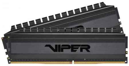 Оперативная память для компьютера 64Gb (2x32Gb) PC4-28800 3600MHz DDR4 DIMM Unbuffered CL18 Patriot Viper 4 Blackout PVB464G360C8K 2034173036