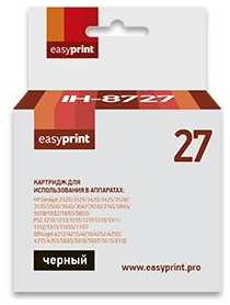 Картридж EasyPrint IH-8727 №27 для HP Deskjet 3320/3420/3520/3650/5650/5850/PSC 1210/1315/Officejet 4215/4315/5610/5615/6110, черный 2034173246