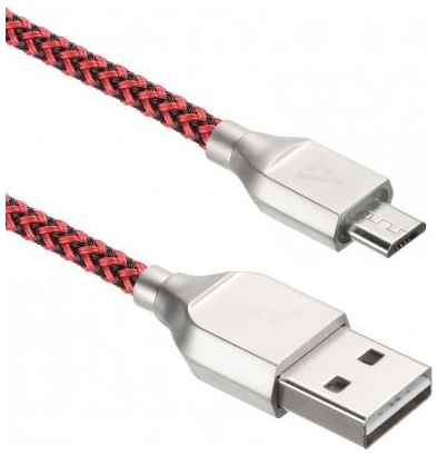 Кабель microUSB 1м ACD ACD-U927-M1R круглый черный/красный