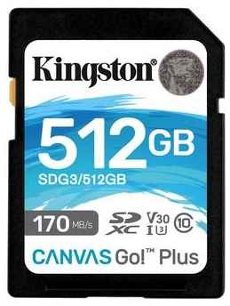 Флеш карта SDXC 512Gb Kingston SDXC, UHS-I Class U3 V30, чтение: 170Мб/с, запись: 90Мб/с 2034179817