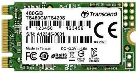 Твердотельный накопитель SSD M.2 480 Gb Transcend MTS420 Read 530Mb/s Write 480Mb/s 3D NAND TLC (TS480GMTS420S)