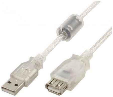 Gembird Cablexpert Кабель удлинитель USB2.0 Pro, AM/AF, 1,8м, экран, 2 феррит.кольца, прозрачный (CCF-USB2-AMAF-TR-6) 2034249572