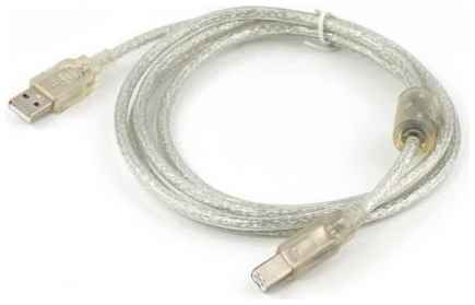 Gembird Cablexpert Кабель USB 2.0 Pro, AM/BM, 1,8м, экран, феррит.кольцо, прозрачный (CCF-USB2-AMBM-TR-6)