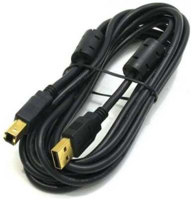 Bion Кабель интерфейсный USB 2.0 AM/BM, позолоченные контакты, ферритовые кольца, 3м, черный [BXP-CCF-USB2-AMBM-030] 2034249658