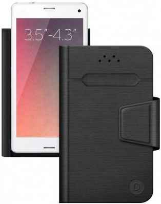 Чехол-подставка Deppa для смартфонов Wallet Fold S 3.5''-4.3'' черный 87000
