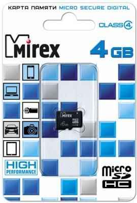 Карта памяти Micro SDHC 4GB Class 4 Mirex 13612-MCROSD04 2034404816