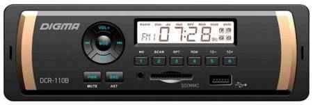 Автомагнитола Digma DCR-110B24 USB MP3 FM 1DIN 4x45Вт черный 2034407546