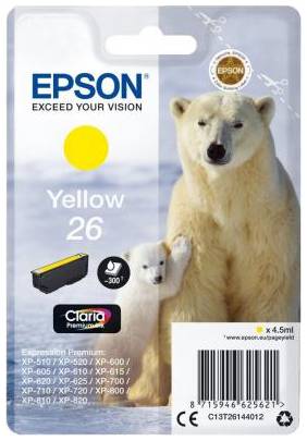Картридж Epson C13T26144012 для Epson XP-600 / 700 / 800 желтый