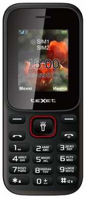 Мобильный телефон Texet TM-128 черный красный 2034473128