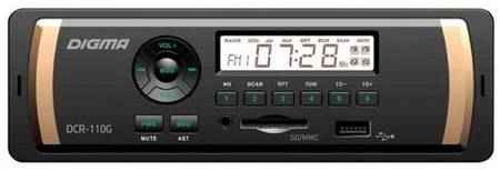 Автомагнитола Digma DCR-110G USB MP3 FM 1DIN 4x45Вт черный