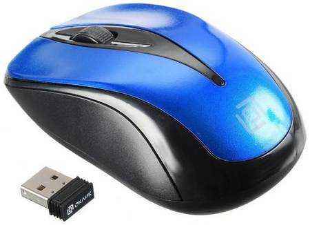 Мышь беспроводная Oklick 675MW чёрный синий USB + радиоканал