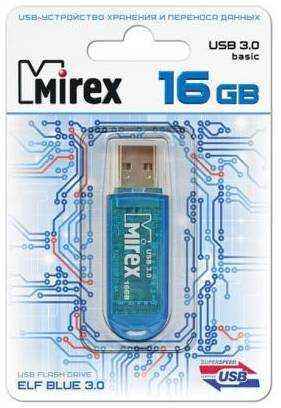 Флеш накопитель 16GB Mirex Elf, USB 3.0, Синий 2034622218