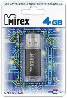 Флеш накопитель 4GB Mirex Unit, USB 2.0, Черный 13600-FMUUND04