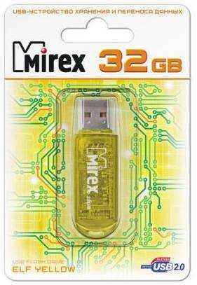Флеш накопитель 32GB Mirex Elf, USB 2.0, Желтый 2034622277