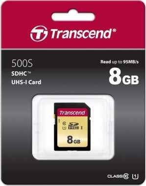 Флеш-накопитель Transcend Карта памяти Transcend 8GB UHS-I U1 microSD with Adapter, MLC TS8GUSD500S