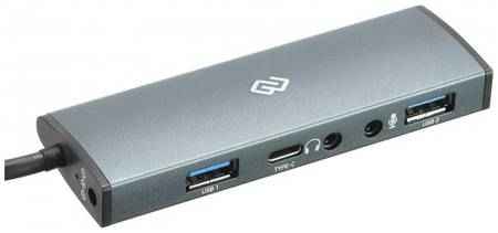 Разветвитель USB Type-C Digma HUB-2U3.0СAU-UC-G 2 х USB 3.0 USB Type-C 2 x mini-jack 3,5мм серый 2034654063
