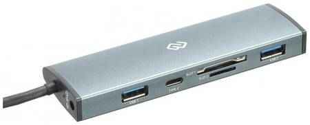 Разветвитель USB Type-C Digma HUB-2U3.0СCR-UC-G 2 х USB 3.0 USB Type-C SD/SDHC microSD серый 2034654065