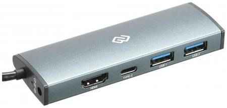 Разветвитель USB Type-C Digma HUB-2U3.0СH-UC-G HDMI USB Type-C 2 х USB 3.0 серый 2034654069