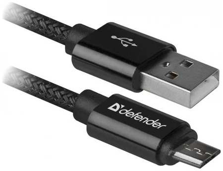 Defender USB кабель USB08-03T PRO USB2.0 Черный, AM-MicroBM, 1m, 2.1A (87802) 2034659157