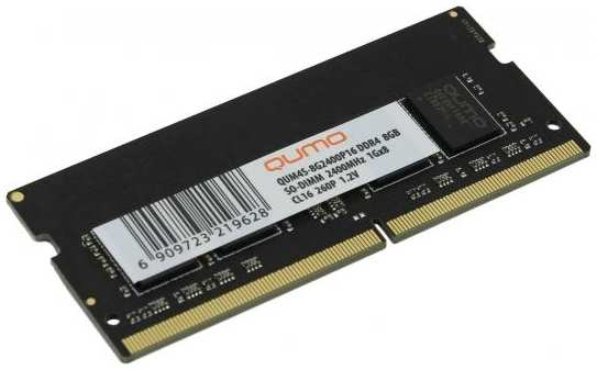 Оперативная память для ноутбука 8Gb (1x8Gb) PC4-19200 2400MHz DDR4 SO-DIMM CL16 QUMO QUM4S-8G2400P16 2034667684
